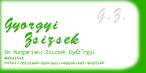 gyorgyi zsizsek business card